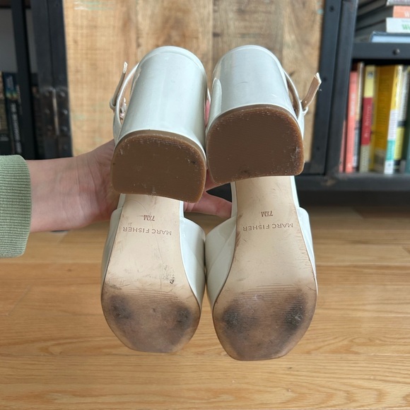 Marc Fisher Ivory Nazira Platform Pump With Square Toe - Picture 8 of 11